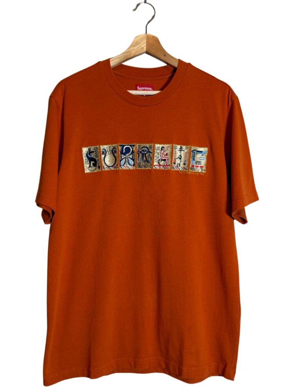 Supreme Ancient Short Sleeve Top Tee Men's Small Burnt Orange FW20 Embroidered